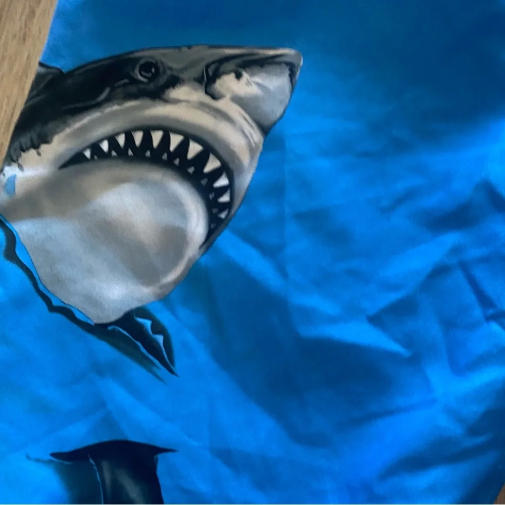 Hurley Swim Trunks Boys Size 14-16 Shark‎ Blue Ocean Bottoms Pool Play READ